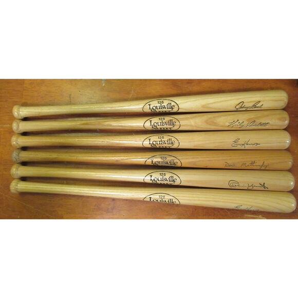 Vintage Louisville Slugger 6 Mini Bats - Picture 1 of 7